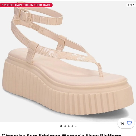 Circus by Sam Elderman 8 cream colored platform ankle strap song - Picture 4 of 4